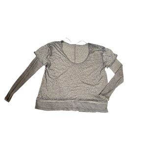 Free people We the Free thermal top heather blue NWOT medium